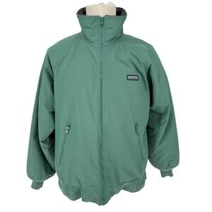 Land's End Men's Polartec Full Zip Softshell Jacket Fleece Lined Green